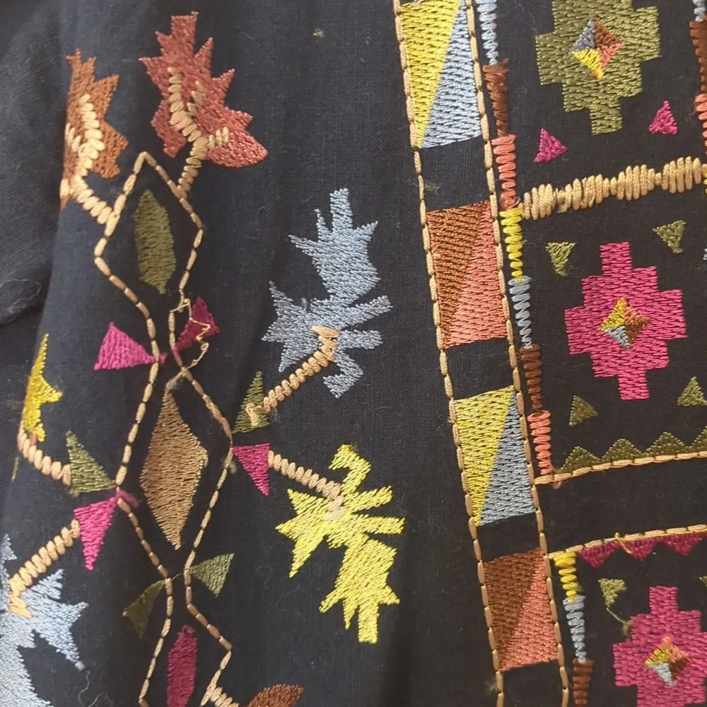 Zara 3/5 Navy Embroidered Jacket Size S - Picture 5 of 7